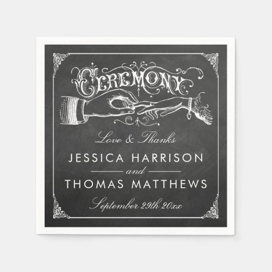 Het  Collectie van het huwelijk in Chalkboard Servet (Voorkant)