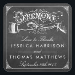 Het  Collectie van het huwelijk in Chalkboard Vierkante Sticker<br><div class="desc">Eenvoudig maar elegant, het trouwbord van het huwelijk is een verbluffend design dat perfect is voor elke trendy bruiloft. Deze stickers kunnen gepersonaliseerd worden voor uw speciale gelegenheid en maken het perfecte accessoire voor uw bruiloft, vrijgezellenfeest, verloffeest, verjaardagsfeest en nog veel meer speciale gelegenheden. Voeg uw douanetekst aan dit ontwerp...</div>