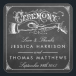 Het  Collectie van het huwelijk in Chalkboard Vierkante Sticker<br><div class="desc">Eenvoudig maar elegant, het trouwbord van het huwelijk is een verbluffend design dat perfect is voor elke trendy bruiloft. Deze stickers kunnen gepersonaliseerd worden voor uw speciale gelegenheid en maken het perfecte accessoire voor uw bruiloft, vrijgezellenfeest, verloffeest, verjaardagsfeest en nog veel meer speciale gelegenheden. Voeg uw douanetekst aan dit ontwerp...</div>