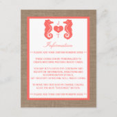 Het Collectie van het Koraalbeestje Burlap Beach W Informatiekaartje (Voorkant)