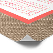Het Collectie van het Koraalbeestje Burlap Beach W Poster (Hoek)