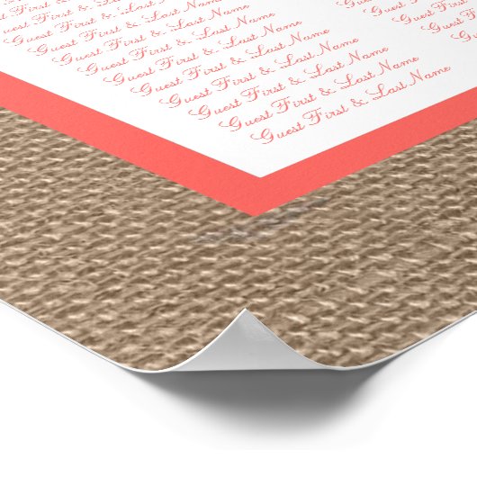 Het Collectie van het Koraalbeestje Burlap Beach W Poster (Hoek)