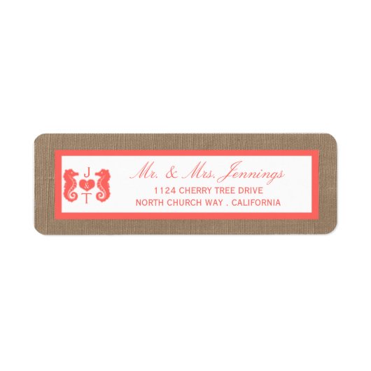 Het Collectie van het Koraalzeepaardbeugel Etiket (Voorkant)