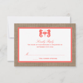 Het Collectie van het Koraalzeepaardbeugel RSVP Kaartje