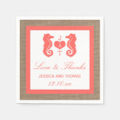 Het Collectie van het Koraalzeepaardbeugel Servetten (Voorkant)