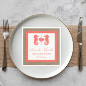 Het Collectie van het Koraalzeepaardbeugel Servetten