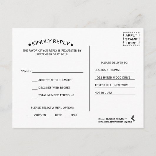 Het Collectie van het Koraalzeepaardbeugel Uitnodiging Briefkaart (Achterkant)