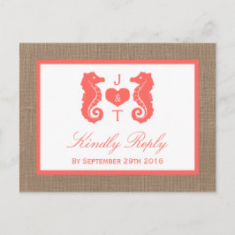 Het Collectie van het Koraalzeepaardbeugel Uitnodiging Briefkaart