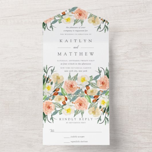 Het Collectie van het lentesovenhuwelijk All In One Uitnodiging (Binnen)