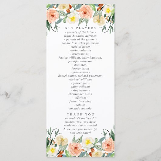 Het Collectie van het lentesovenhuwelijk Programmakaart (Achterkant)