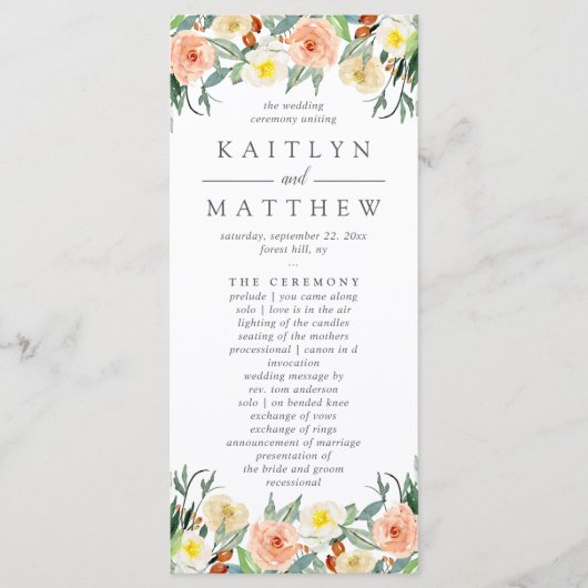 Het Collectie van het lentesovenhuwelijk Programmakaart (Voorkant)