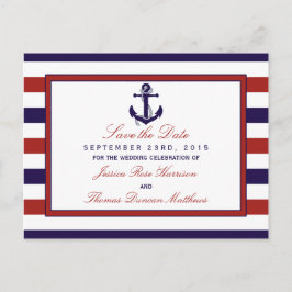 Het Collectie van het Rode en Navy Nautical Anchor Aankondigingskaart