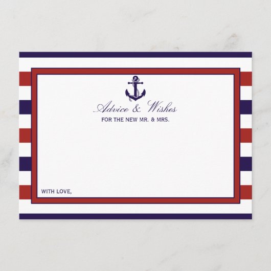 Het Collectie van het Rode en Navy Nautical Anchor Advieskaart (Voorkant)