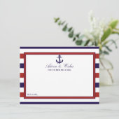 Het Collectie van het Rode en Navy Nautical Anchor Advieskaart (Staand voorkant)