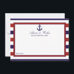 Het Collectie van het Rode en Navy Nautical Anchor Advieskaart<br><div class="desc">Viel in stijl met deze nautische anker advieskaarten. Het eenvoudige maar stijlvolle ontwerp zal uw gasten toestaan om een nota van raad voor u te schrijven om over jaren te houden en te lezen. De formulering is gemakkelijk te personaliseren, zodat deze kaarten snel kunnen worden omgezet in advieskaarten voor vrijgezellenfeesten,...</div>