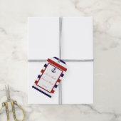 Het Collectie van het Rode en Navy Nautical Anchor Cadeaulabel (Met Touw)