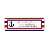 Het Collectie van het Rode en Navy Nautical Anchor Etiket (Voorkant)