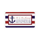 Het Collectie van het Rode en Navy Nautical Anchor Etiket (Voorkant)