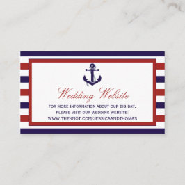 Het Collectie van het Rode en Navy Nautical Anchor Informatiekaartje