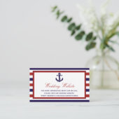 Het Collectie van het Rode en Navy Nautical Anchor Informatiekaartje (Staand voorkant)