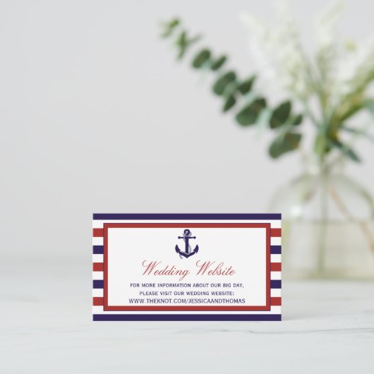 Het Collectie van het Rode en Navy Nautical Anchor Informatiekaartje (Staand voorkant)