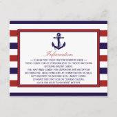 Het Collectie van het Rode en Navy Nautical Anchor Informatiekaartje (Voorkant)