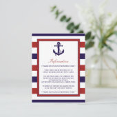 Het Collectie van het Rode en Navy Nautical Anchor Informatiekaartje (Staand voorkant)