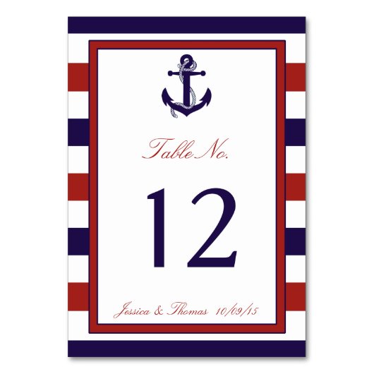 Het Collectie van het Rode en Navy Nautical Anchor Kaart (Achterkant)