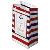 Het Collectie van het Rode en Navy Nautical Anchor Klein Cadeauzakje (Voorkant Gekanteld)