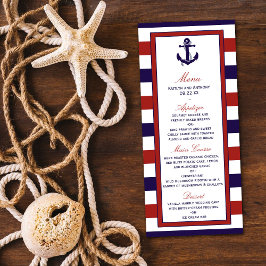 Het Collectie van het Rode en Navy Nautical Anchor Menu
