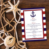 Het Collectie van het Rode en Navy Nautical Anchor Menu