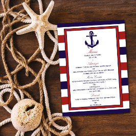 Het Collectie van het Rode en Navy Nautical Anchor Menu