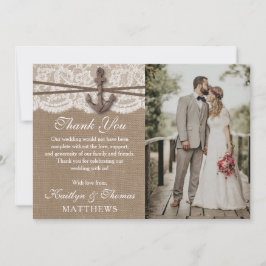 Het Collectie van het Rustische Nautical Anchor We Bedankkaart