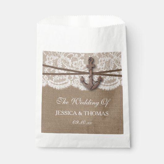 Het Collectie van het Rustische Nautical Anchor We Bedankzakje (Voorkant)