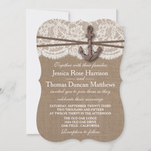 Het Collectie van het Rustische Nautical Anchor We Kaart (Voorkant)