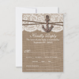 Het Collectie van het Rustische Nautical Anchor We RSVP Kaartje