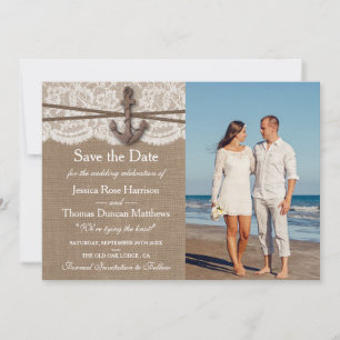 Het Collectie van het Rustische Nautical Anchor We Save The Date