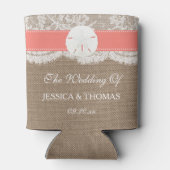 Het Collectie van het strand van de Koraalzandband Blikjeskoeler (Achterkant)