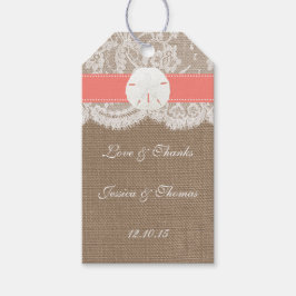 Het Collectie van het strand van de Koraalzandband Cadeaulabel