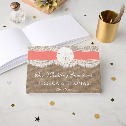 Het Collectie van het strand van de Koraalzandband Gastenboek (Voorkant open)