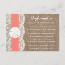 Het Collectie van het strand van de Koraalzandband Informatiekaartje