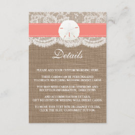 Het Collectie van het strand van de Koraalzandband Informatiekaartje