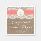 Het Collectie van het strand van de Koraalzandband Servetten (Voorkant)