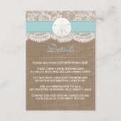 Het Collectie van het strand van Turquoise Sand Do Informatiekaartje (Voorkant)