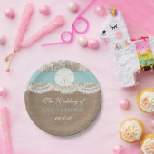 Het Collectie van het strand van Turquoise Sand Do Papieren Bordje (Feest)