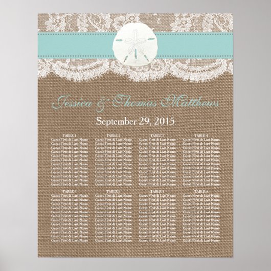 Het Collectie van het strand van Turquoise Sand Do Poster (Voorkant)