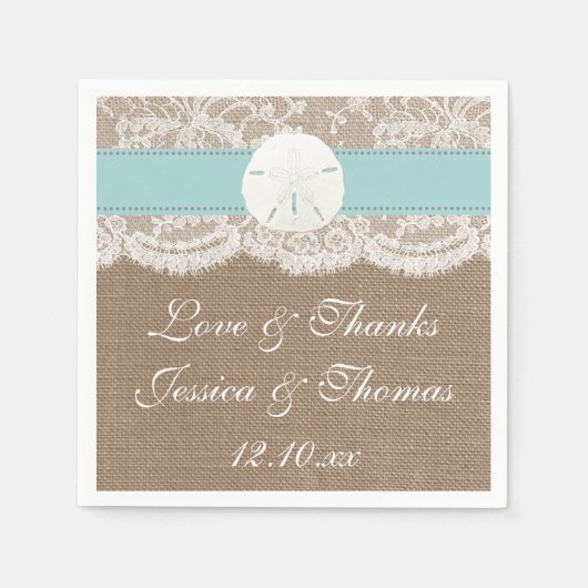 Het Collectie van het strand van Turquoise Sand Do Servetten (Voorkant)