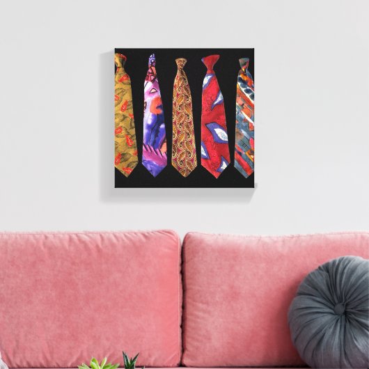 Het Collectie van het Stropdas van de ontwerper op Canvas Afdruk (Insitu (Woonkamer))