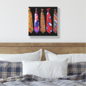 Het Collectie van het Stropdas van de ontwerper op Canvas Afdruk (Insitu (Slaapkamer))