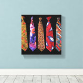 Het Collectie van het Stropdas van de ontwerper op Canvas Afdruk (Insitu (Houten vloer))
